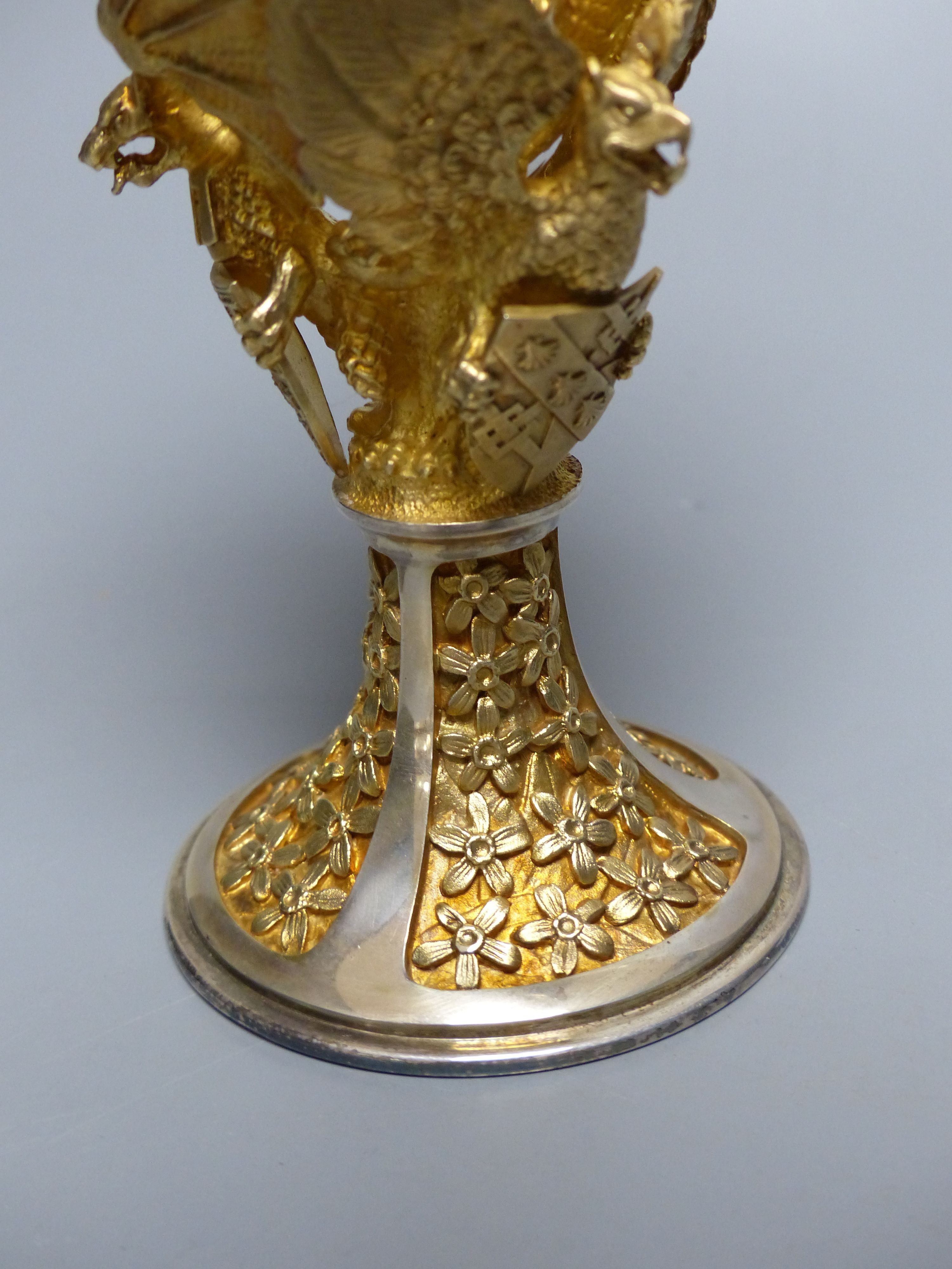 A modern parcel gilt silver limited edition goblet, to commemorate the Weding of Prince Charles & Lady Diana,